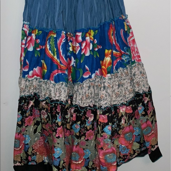 Eclectic Multicolored Bohemian Hippie Skirt Sz S - Picture 9 of 10